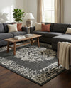 Patio Heritage Collection Area Rug - Savannah (Charcoal Gray) Square Charcoal Gray  lifestyle 67