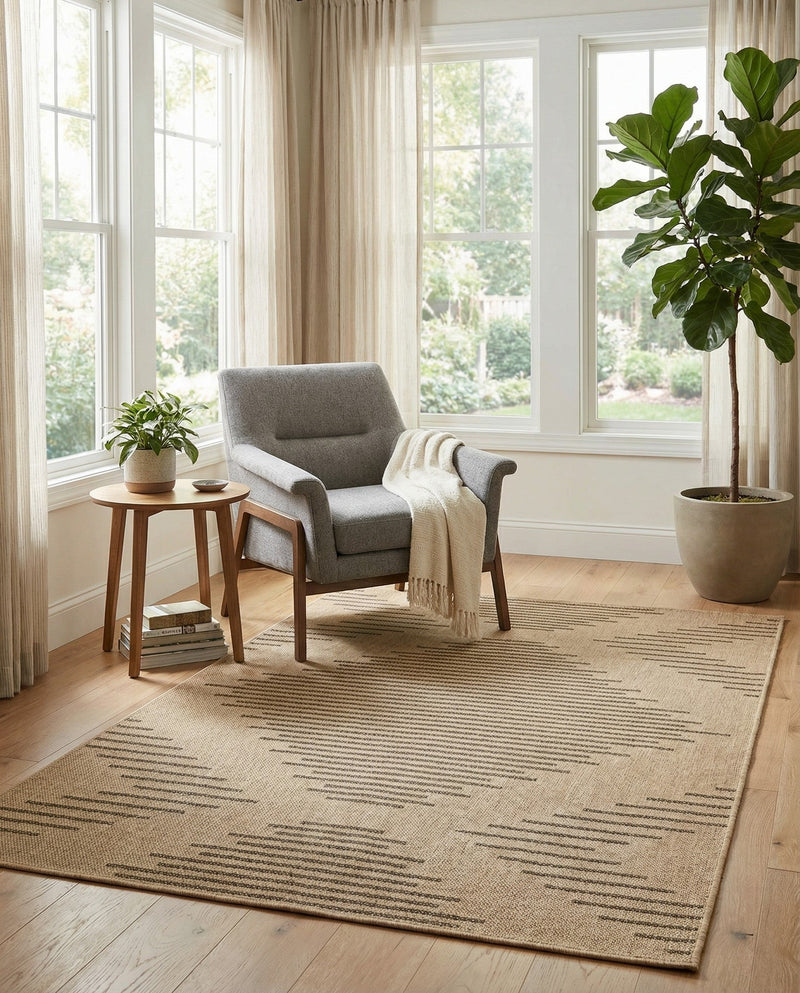 Sahara Sands Collection Area Rug -  Merimde Rectangle Natural  lifestyle 7