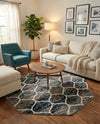Trellis Mosaic Collection Area Rug -  Pergolatown (Blue Multi) Octagon Blue Multi  lifestyle 50