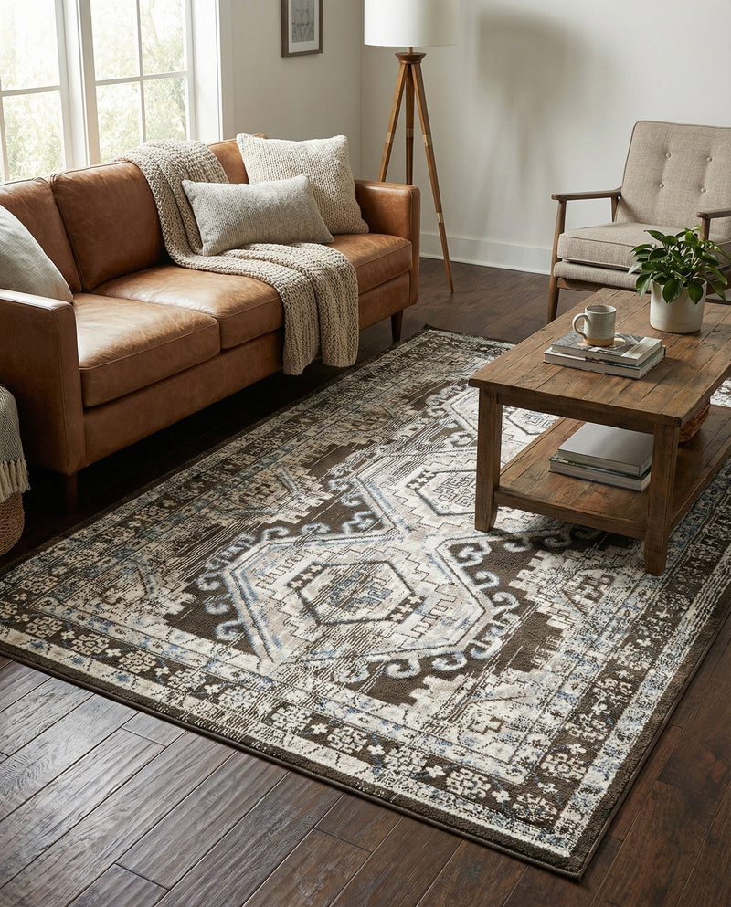 Savannah Elegance Collection Area Rug -  Tybee (Gray) Rectangle Gray  lifestyle 30