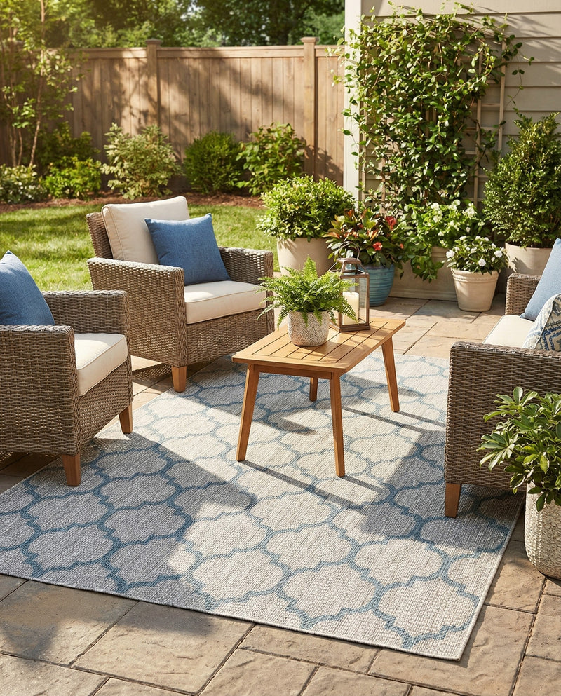 Savannah Pergola Collection Area Rug - Arbor (Gray) Rectangle Gray  lifestyle 18