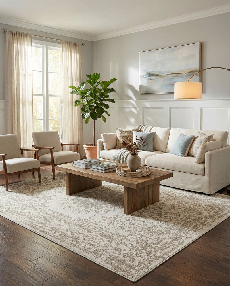 Patio Heritage Collection Area Rug -  Lafayette (Gray) Rectangle Gray  lifestyle 9