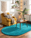 Plush Oasis Collection Area Rug - Serenity (Turquoise) Oval Turquoise  lifestyle 35