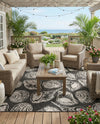 Seaside Haven Rugs Collection Area Rug -  Lighthouse (Black and White) Square Black and White  lifestyle 73