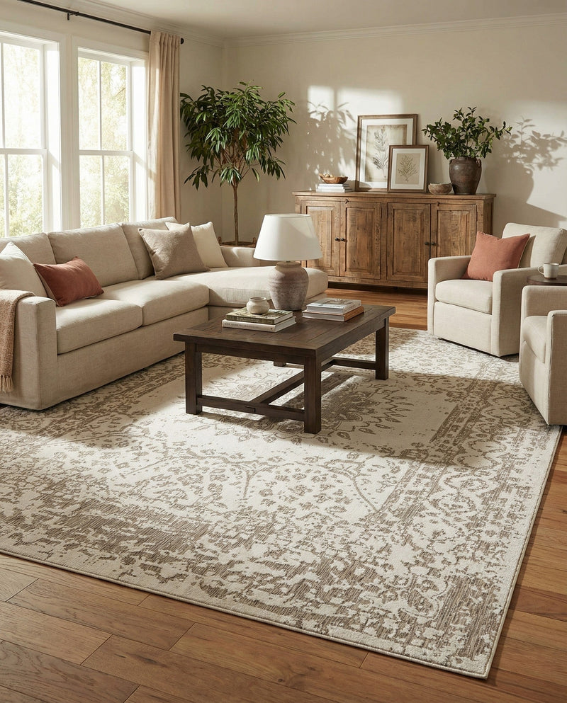 Patio Heritage Collection Area Rug -  Lafayette (Gray) Rectangle Gray  lifestyle 18