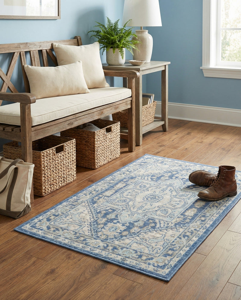 Savannah Series Collection Area Rug - Charleston (French Blue) Rectangle French Blue  lifestyle 21
