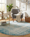 Metro Heights Collection Area Rug -  Midtown Round Teal  lifestyle 28
