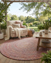 Sustainable Strands Indoor-Outdoor Oasis Collection Area Rug -  Sandbar (Multi) Round Multi  lifestyle 61
