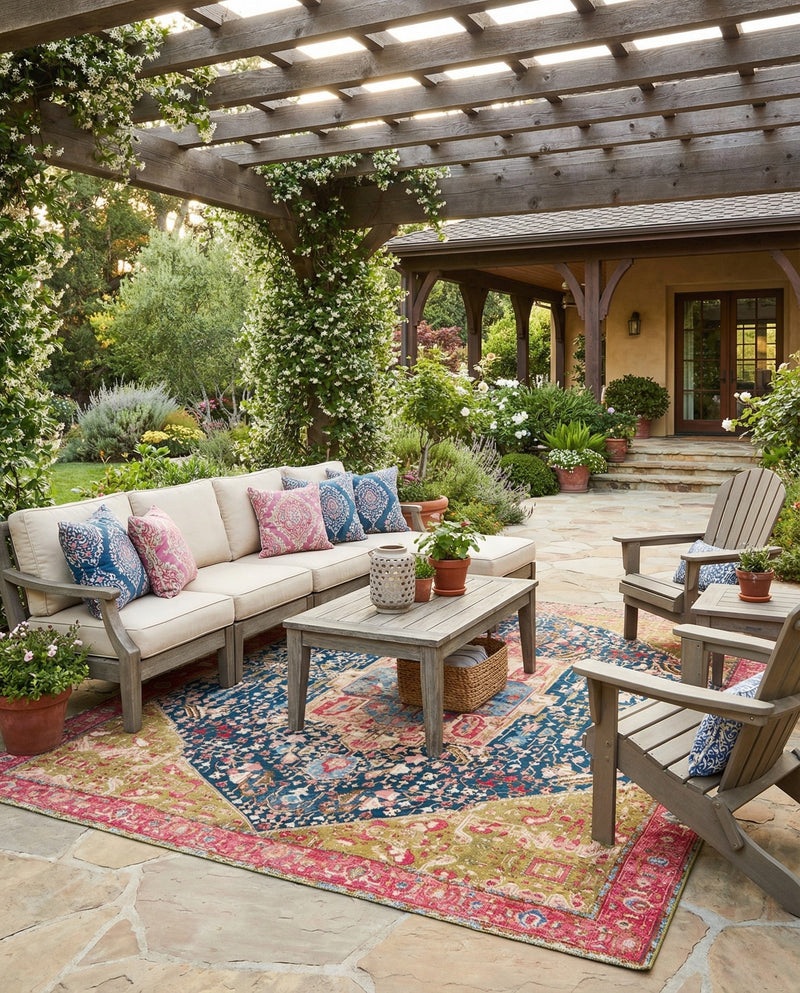 Patio Heritage Collection Area Rug -  Sanctuary Rectangle Multi  lifestyle 17