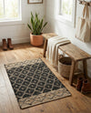 Tulum Trellis Collection Area Rug - Shoreline Rectangle Black  lifestyle 22