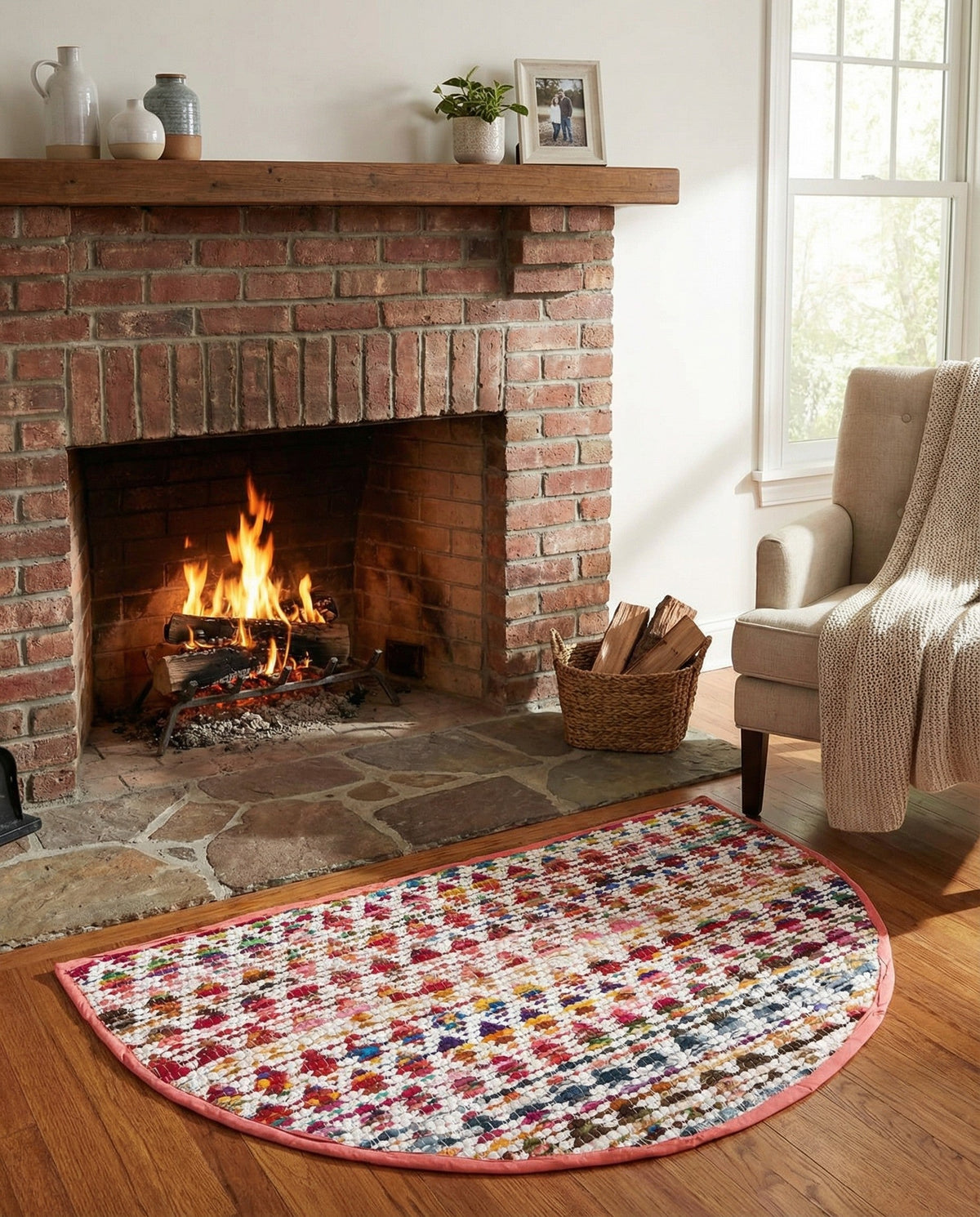 Woven Udaipur Collection Area Rug - Howrah Hearth Multi  lifestyle 40