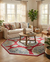 Arcadia Rugs Collection Area Rug -  Atlantis (Red) Octagon Red  lifestyle 73