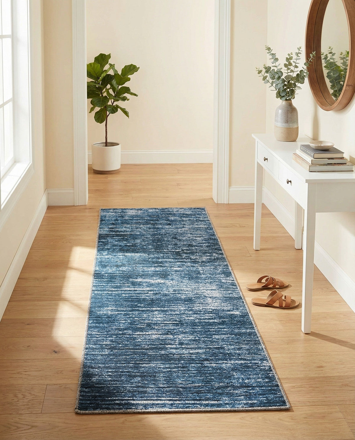Sahara Essence Collection Area Rug - Oasis (Blue) Runner Blue  lifestyle 60