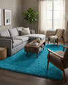 Plush Oasis Collection Area Rug - Serenity (Turquoise) Rectangle Turquoise  lifestyle 5