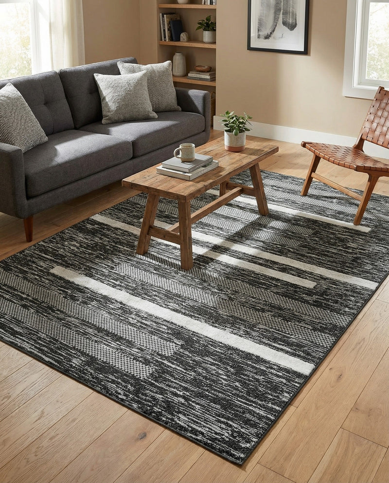 Cathedral Elegance Collection Area Rug - Chapel Rectangle Black  lifestyle 36