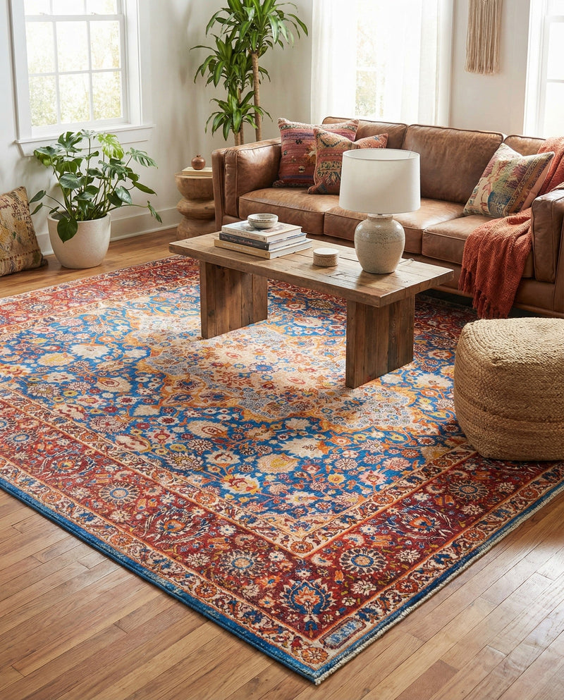 Heritage Elegance Collection Area Rug -  Hearst Square Navy Blue  lifestyle 51