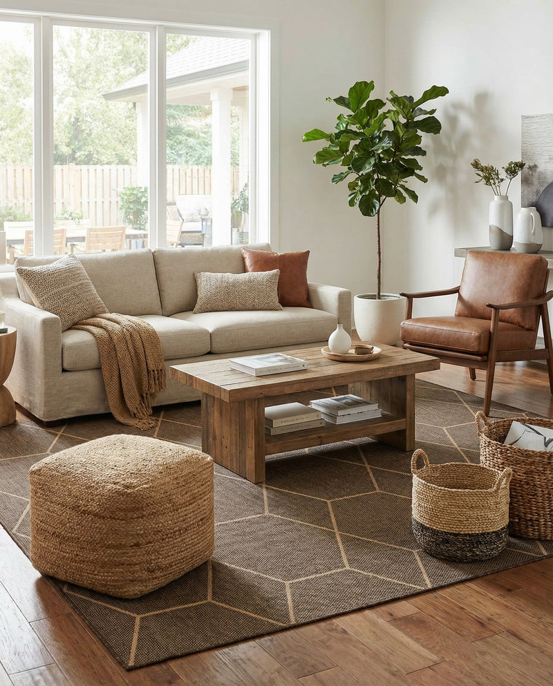 Sahara Sands Collection Area Rug -  Faiyum Square Brown  lifestyle 78