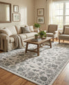 Charleston Elegance Collection Area Rug -  Seaport (white Gray) Rectangle white Gray  lifestyle 13