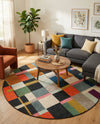 Outdoor Marrakesh Collection Area Rug -  Tangier Round Multi  lifestyle 74