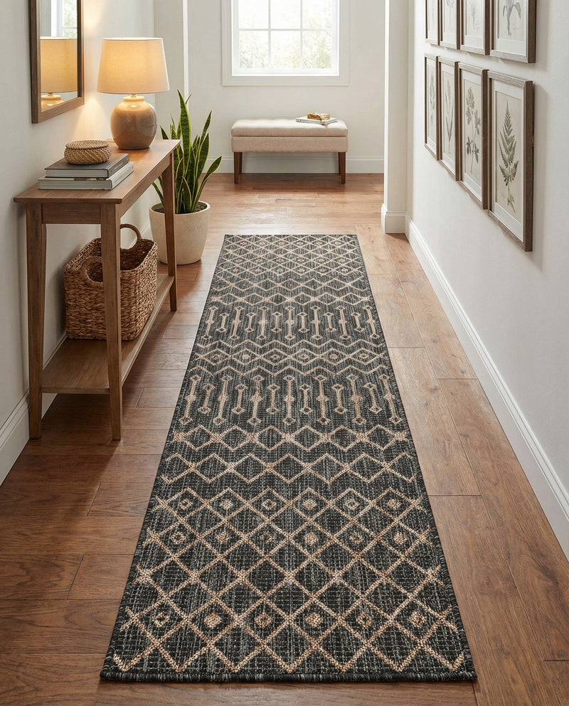 Savannah Pergola Collection Area Rug -  Pergola (Charcoal Gray) Runner Charcoal Gray  lifestyle 38