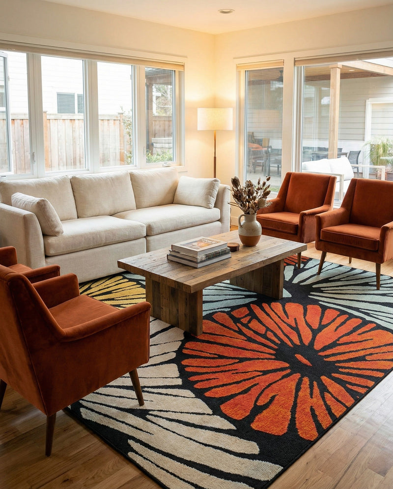Outdoor Marrakesh Collection Area Rug -  Tetouan Square Multi  lifestyle 70