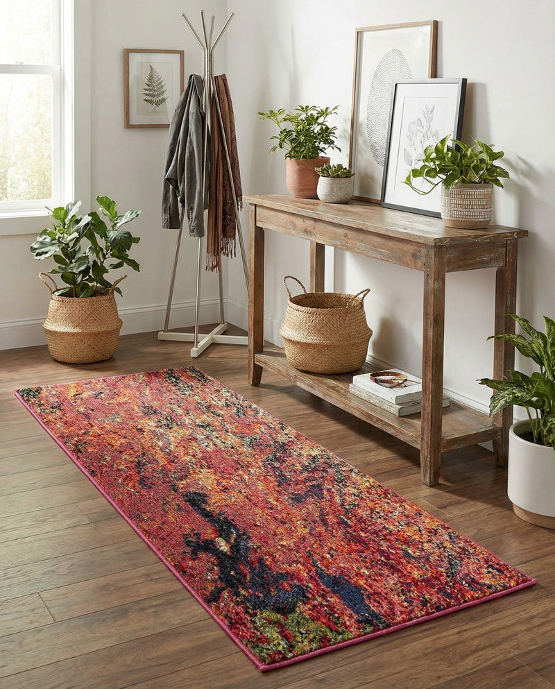 Autumnal Tapestry Collection Area Rug -  Chromaticville Runner Multi  lifestyle 48