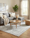Brighton Stripes Collection Area Rug - Sussex (Ivory and Gray) Rectangle Ivory and Gray  lifestyle 37