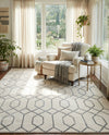Hollywood Luxe Collection Area Rug - Sunset (White Silver) Rectangle White Silver  lifestyle 17