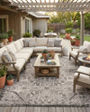 Tribal Terrace Treasures Collection Area Rug - Mayan Marina (Charcoal Gray) Rectangle Charcoal Gray  lifestyle 39