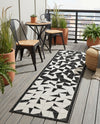 Urban Terrace Collection Area Rug -  Mercer Runner Black and White  lifestyle 25