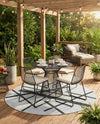 Urban Terrace Collection Area Rug -  Bowery Round Black and White  lifestyle 64