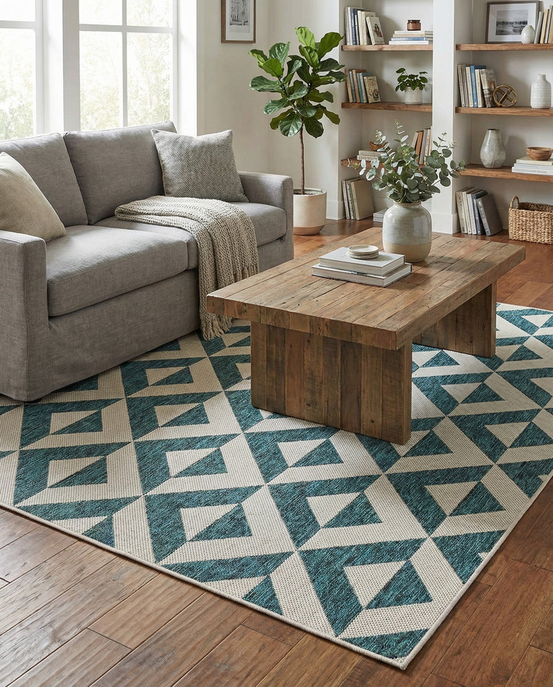 Urban Oasis Rugs Collection Area Rug -  Highrise (Teal) Rectangle Teal  lifestyle 8