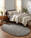 Plush Oasis Collection Area Rug - Serenity (Cloud Gray) Oval Cloud Gray  lifestyle 80