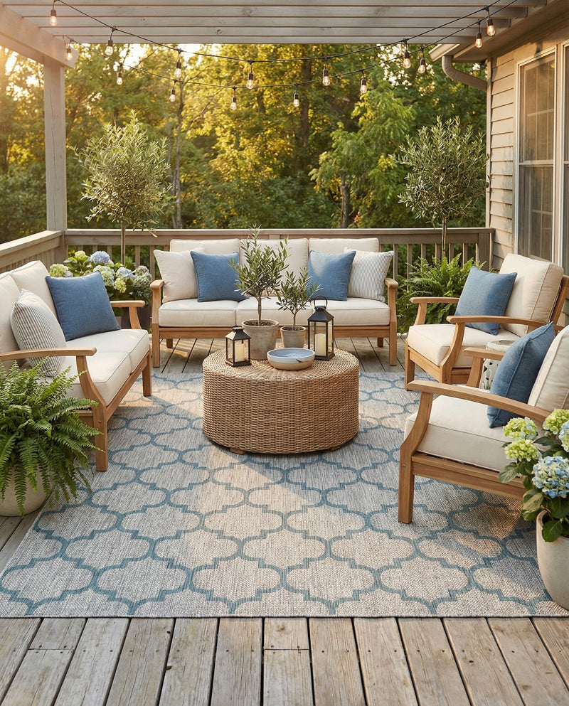 Savannah Pergola Collection Area Rug - Arbor (Gray) Rectangle Gray  lifestyle 8