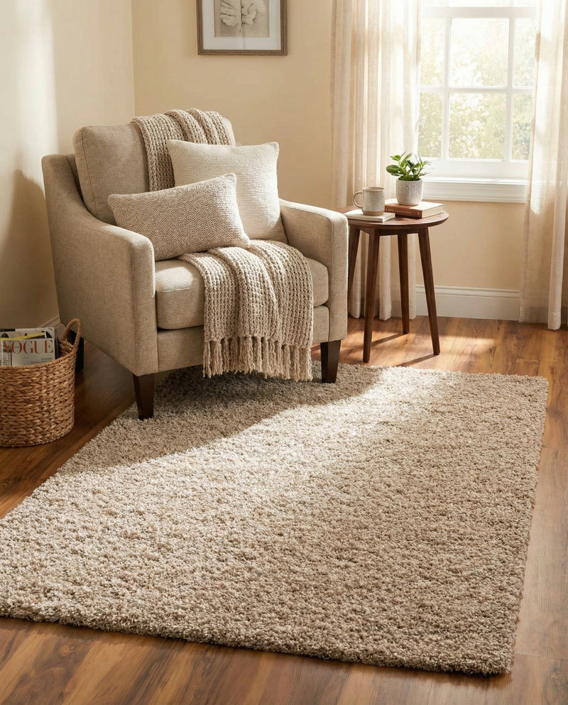 Plush Oasis Collection Area Rug - Serenity (Taupe) Rectangle Taupe  lifestyle 12