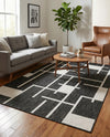 Urban Terrace Collection Area Rug -  Parkside Rectangle Black and White  lifestyle 12