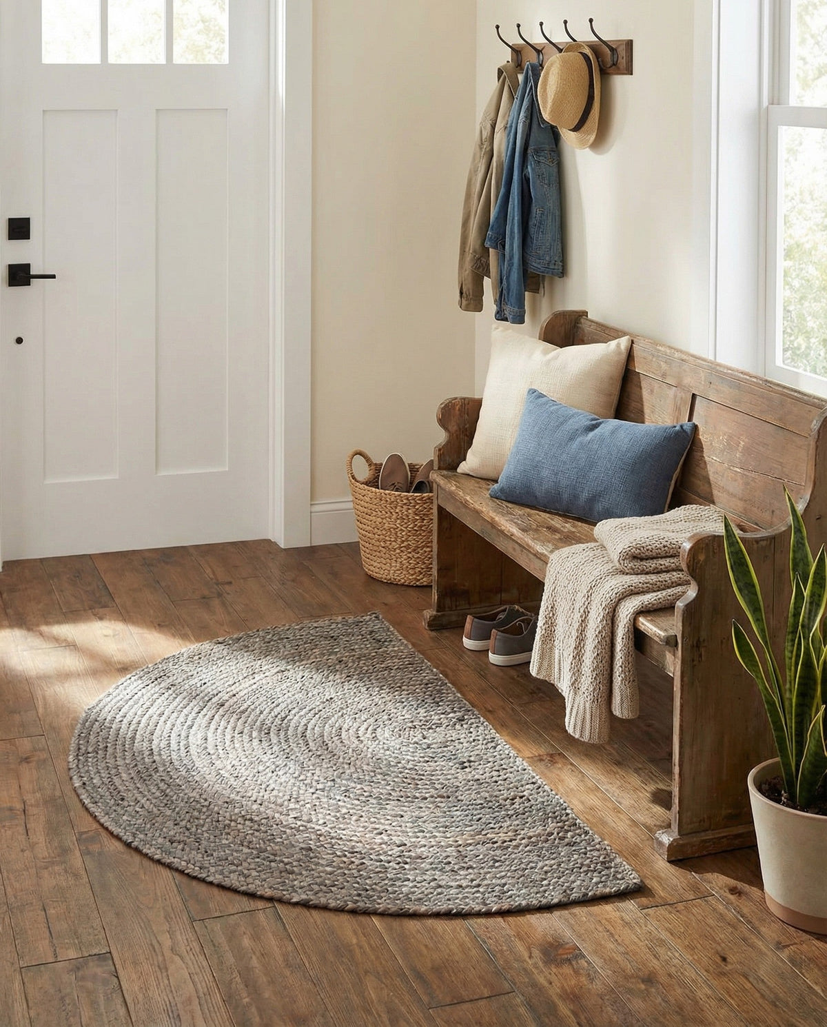 Woven Seaside Jute Collection Area Rug - Savannah (Gray) Hearth Gray  lifestyle 76