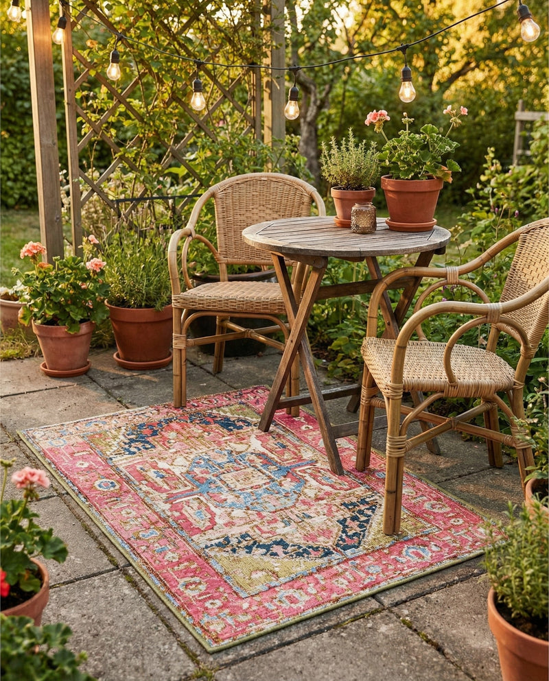 Patio Heritage Collection Area Rug -  Sanctuary Rectangle Multi  lifestyle 32