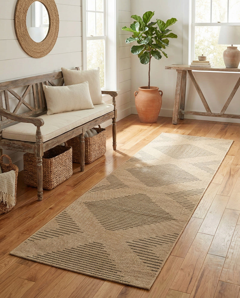 Sahara Sands Collection Area Rug -  Merimde Runner Natural  lifestyle 72