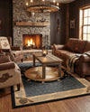 Frontier Trails Collection Area Rug - Redwood Rectangle Blue  lifestyle 53