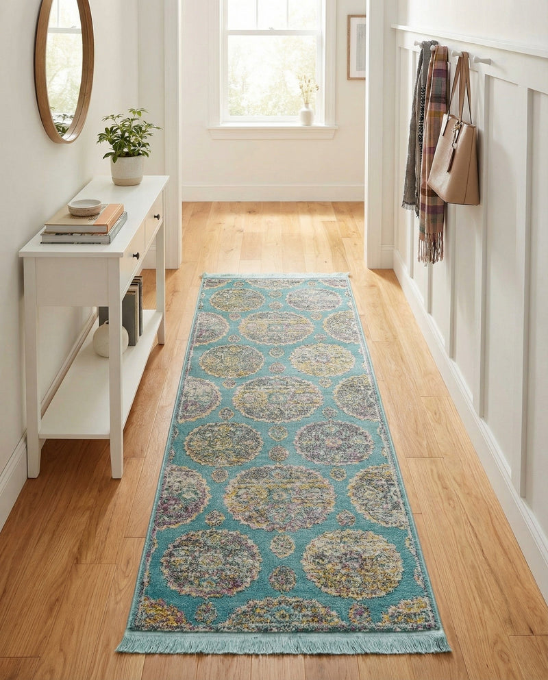 Arcadia Rugs Collection Area Rug -  Atlantis (Blue) Runner Blue  lifestyle 48