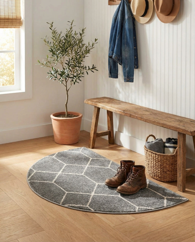 Trellis Mosaic Collection Area Rug - Arborville (Light Gray) Hearth Light Gray  lifestyle 77