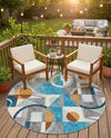 Urban Terrace Collection Area Rug -  Loggia Round Multi  lifestyle 73