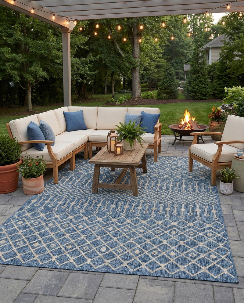 Savannah Pergola Collection Area Rug -  Pergola (Blue) Rectangle Blue  lifestyle 11