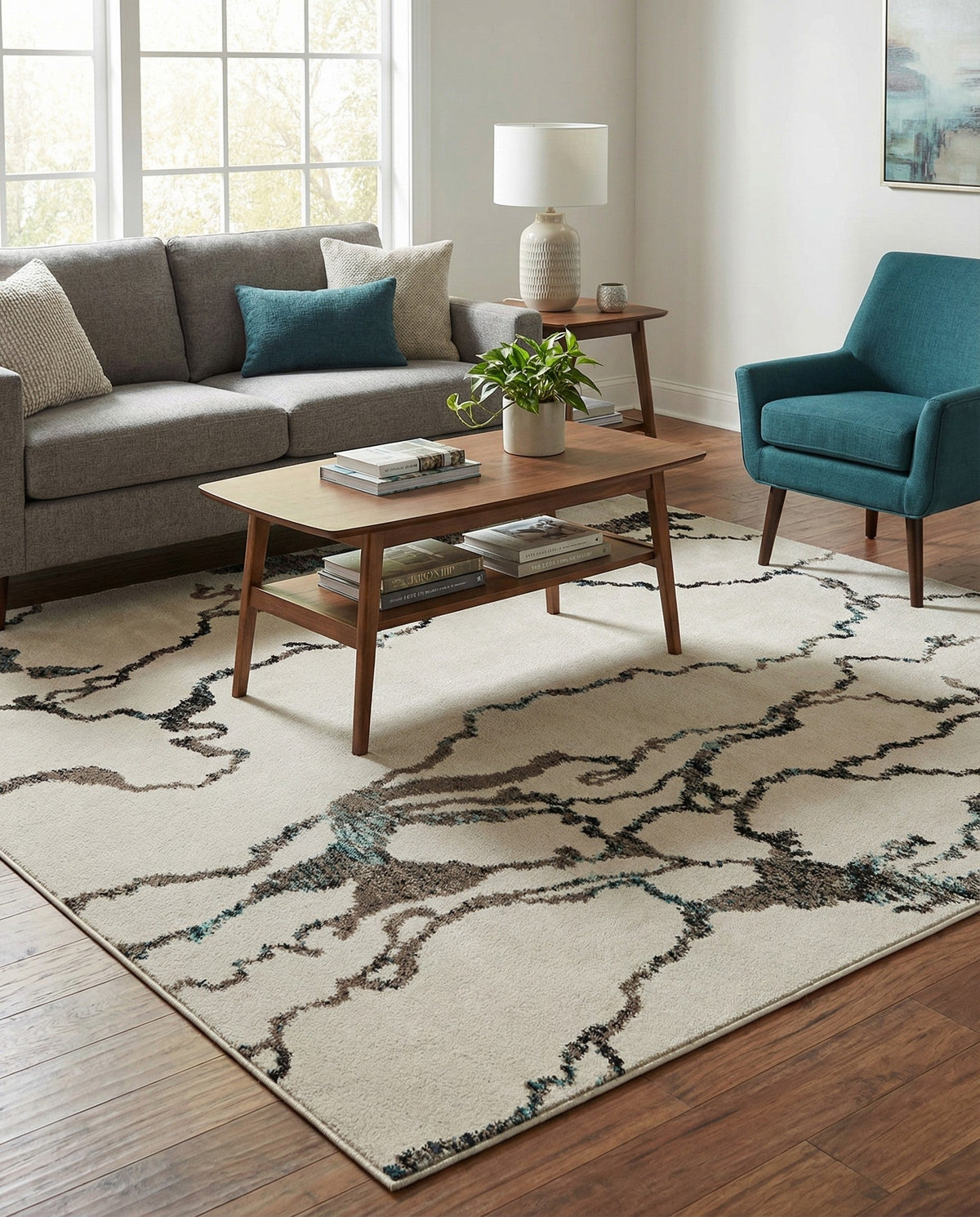 Brighton Terrace Collection Area Rug -  Aldrington Square Ivory  lifestyle 140