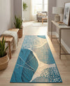 Urban Terrace Collection Area Rug -  Courtyard Runner Blue and Ivory  lifestyle 55