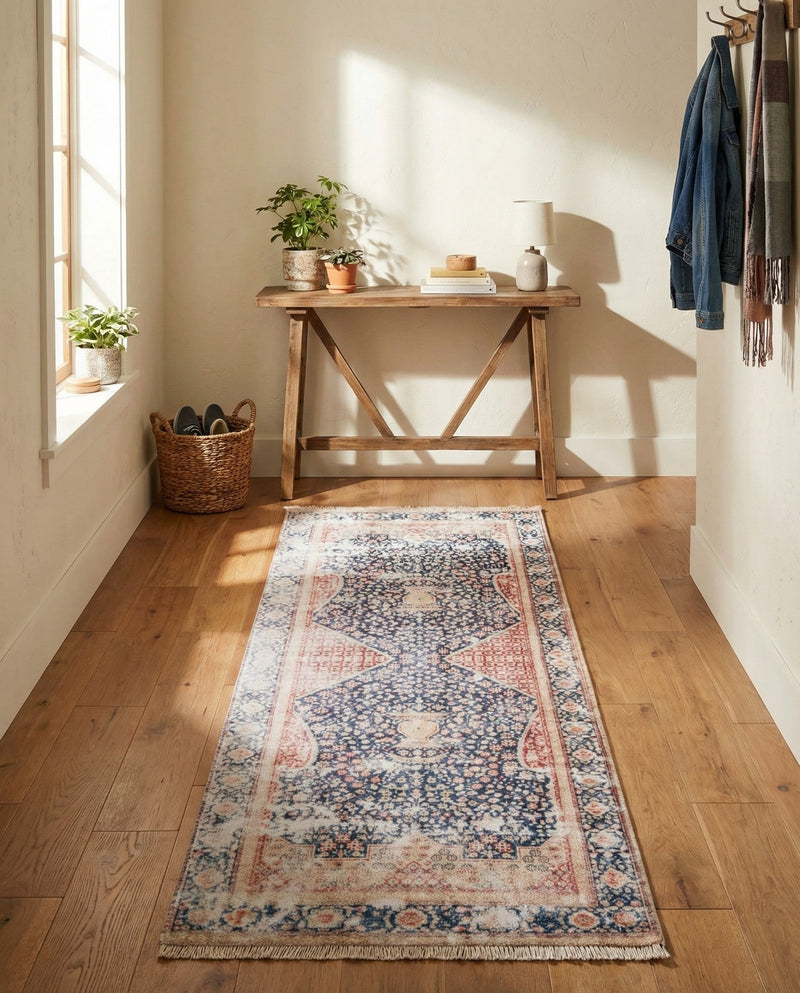 Bazaar Chic Collection Area Rug -  Rabat Runner Navy Blue  lifestyle 53