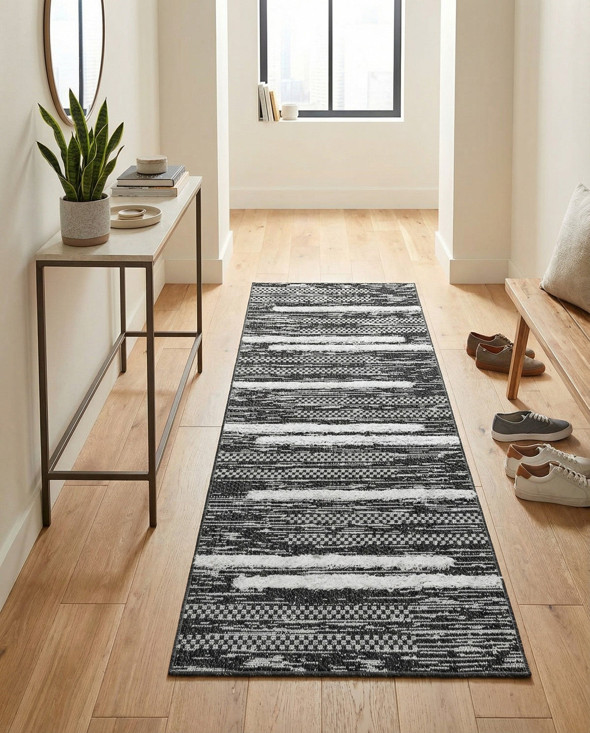 Cathedral Elegance Collection Area Rug - Chapel Runner Black  lifestyle 161