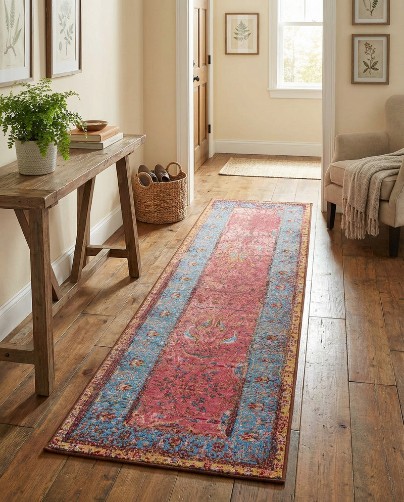 Patio Heritage Collection Area Rug -  Serenity Runner Vintage Salmon Coral  lifestyle 28