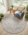 Heritage Elegance Collection Area Rug -  Schonbrunn Round Cream  lifestyle 86